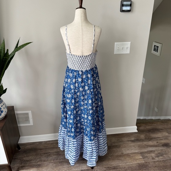 J. Crew Cotton Button-front maxi dress in mixed block prints - Floral & Stripes - Picture 4 of 9